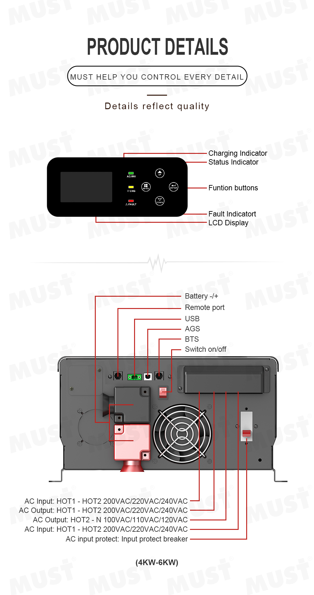 Самый продаваемый инвертор с ч – обзор и цена Pure Sine Wave Inverter 5000W 48V 220V